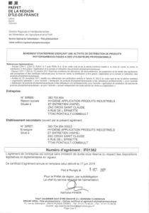 AGREMENT PHYTOSANITAIRE